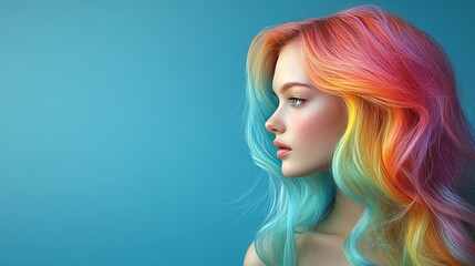 Fototapeta premium Colorful hair portrait of a woman