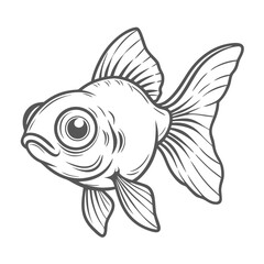Celestial Eye Goldfish Line Art Illustration