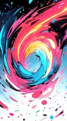 A vibrant swirl of colors creating a dynamic, abstract design.
