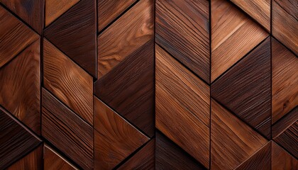 Brown wooden cubes texture background banner panorama, seamless pattern - Dark brown rustic wood wall