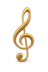 Musical Symbol: Golden Treble Clef in 3D Vector Illustration