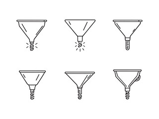 Simple Line Art Illustration of Funnel Shape 