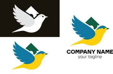 Flying Bird Logo Design: Creative & Colorful Bird Logotype