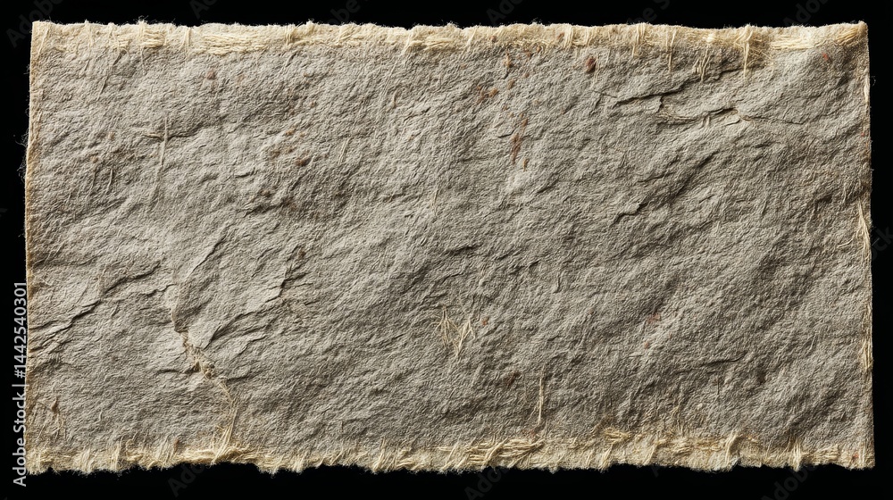 Poster close perspective captures the natural texture and fibers of eco-friendly kraft paper under neutral 