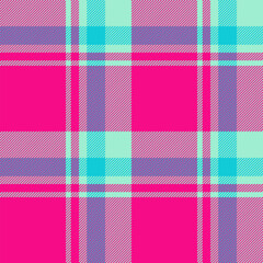 Vibrant pink, teal, and purple plaid pattern.  Perfect for textile design, fashion, websites, or branding projects. This cheerful, modern design evokes feelings of fun and energy.