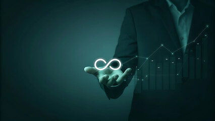 Circular economy concept with infinity loop and sustainable business design