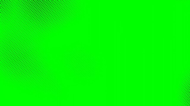Halftone comic dots green screen Pop Art Style Dotted loop 4K Animation and copy space Retro dotted texture comic background animation