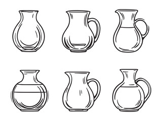 simple line art of glass jug vector design (1)