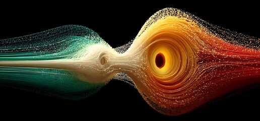 Quantum Fluid Topology: Turquoise-Violet Vortex with Non-Euclidean Geometry.Generative AI