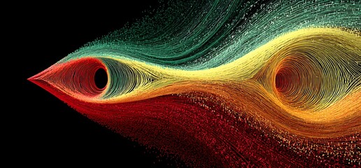 Quantum Fluid Topology: Turquoise-Violet Vortex with Non-Euclidean Geometry.Generative AI