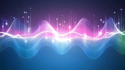 Abstract Colorful Waveform Digital Art Background