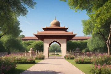 Mughal Pichwai Garden