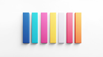 Colorful Bar Chart on Transparent Background