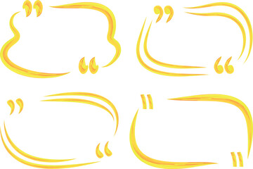 yellow colorful decorative outline hand drawn abstract quote frames set