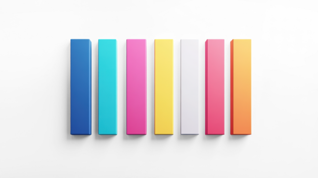 Colorful Bar Chart on Transparent Background