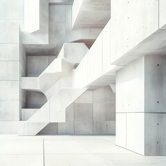 Obraz premium Modern Concrete Building Interior Architecture