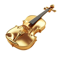 Obraz premium Golden violin musical instrument art design elegant music