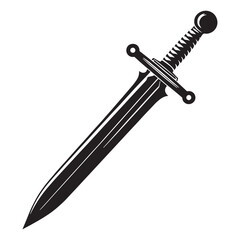 Roman Gladius silhouette, a symbol of strength and battle – Roman Gladius illustration – Minimalist Roman Gladius vector – Weapon silhouette


