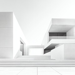 Obraz premium Modern White Architecture Building Exterior