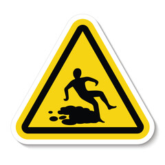 Beware Slippery Surface Symbol Isolate On White Background,Vector Illustration EPS.10