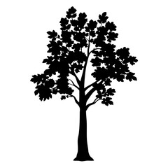 Isolated tree silhouette vector illustration for nature design and landscape art projects