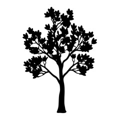 Download black silhouette tree vector art for graphic design and nature illustration projects