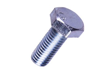 metal steel bolt and nut isolated on white, high quality png image, transparent background