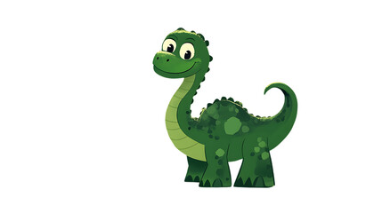 Obraz premium 3D cartoon happy green dinosaur