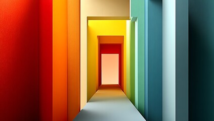 Abstract, colorful background with geometric shapes, rainbow colors, and sharp edges.Generative AI