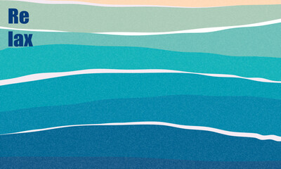 Summer horizontal minimalist poster, cover, card. Nature backgrounds with seascape. Banner, advertising design. Summer holidays, travel, vacation illustrations