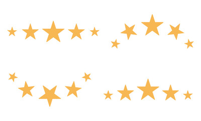 Five stars for concept design. Premium quality. 5 star rating. Vector symbol template illustration