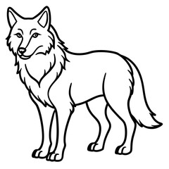 Obraz premium Elegant Wolf Outline Illustration