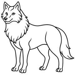 Obraz premium Elegant Wolf Outline Illustration
