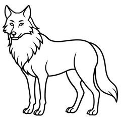 Elegant Wolf Outline Illustration