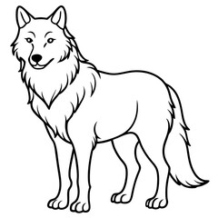 Elegant Wolf Outline Illustration