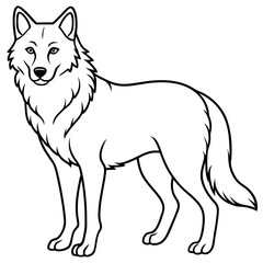 Elegant Wolf Outline Illustration