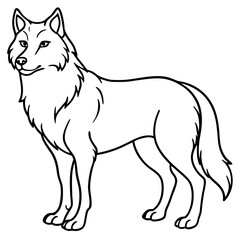 Obraz premium Elegant Wolf Outline Illustration