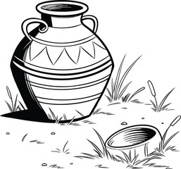 hand drawn illustration of jug