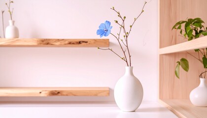 美しい花　シンプルでミニマルな棚