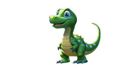 Fototapeta premium 3D cartoon happy green dinosaur