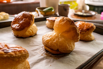 Upside Down Onion Puff pastry Tart. Food. pastry