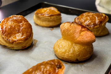 Upside Down Onion Puff pastry Tart. Food. pastry