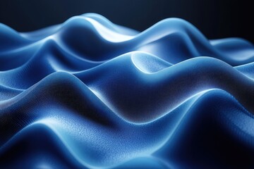 Obraz premium Abstract wavy surface design in shades of deep blue.