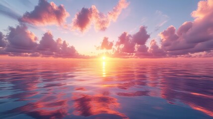 Serene sunset over calm ocean
