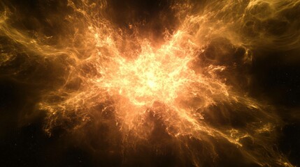 A vibrant nebula glows with cosmic energy in the vastness of space.