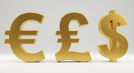 Obraz premium Euro Pound Dollar Currency Symbols