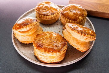 Upside Down Onion Puff pastry Tart. Food. pastry