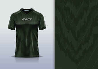 T-shirt mockup abstract texture grunge texture sport jersey design for football, soccer, racing, esports, running, dark green color © Nimpuna O