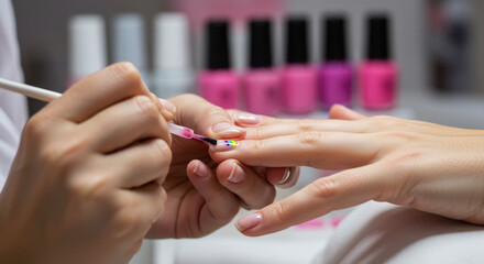 Rainbow Nail Art: Get Trendy Colorful Nails at the Salon! Manicure, Beauty, Style & Pink Polish Inspiration