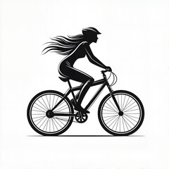 Obraz premium Woman cycling energetically on a bicycle 